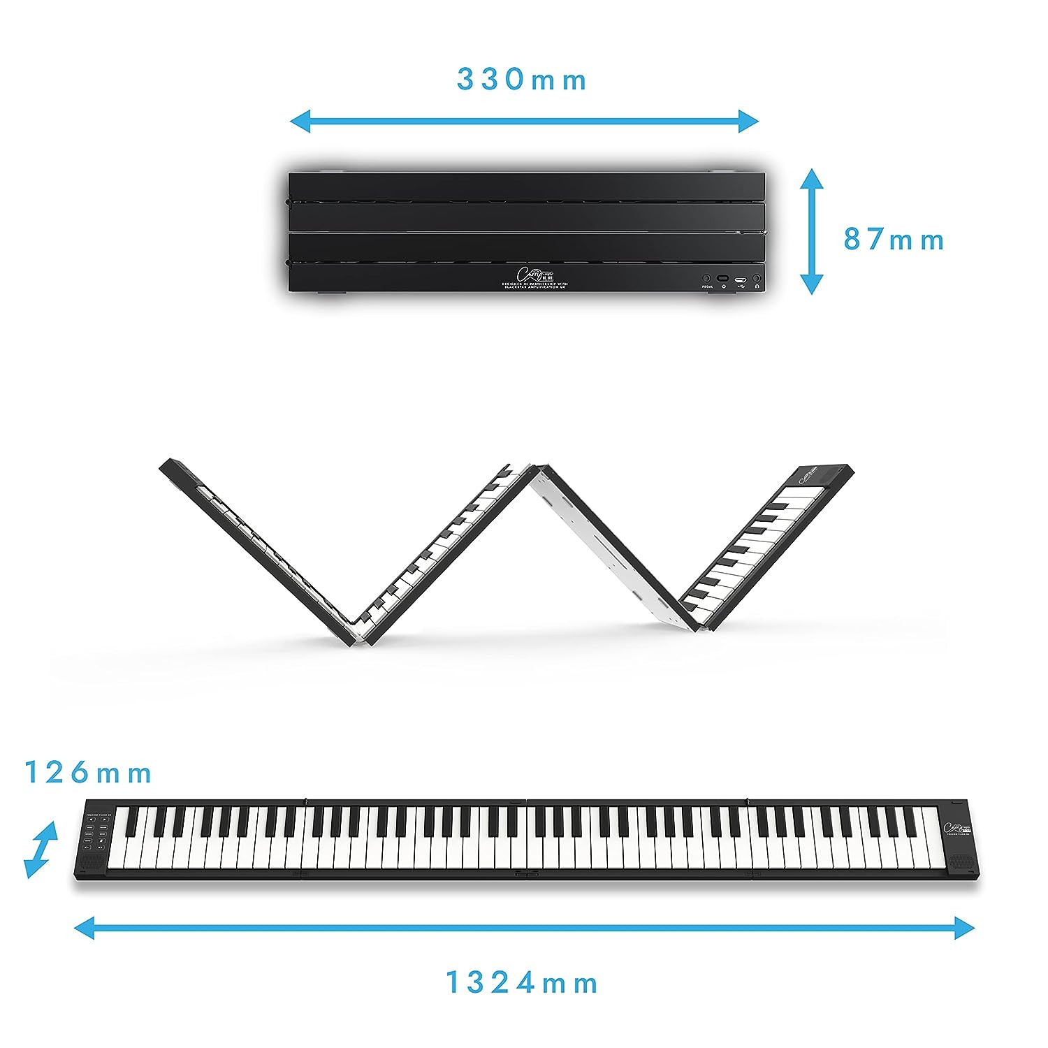 Carry-On 88 key folding piano black