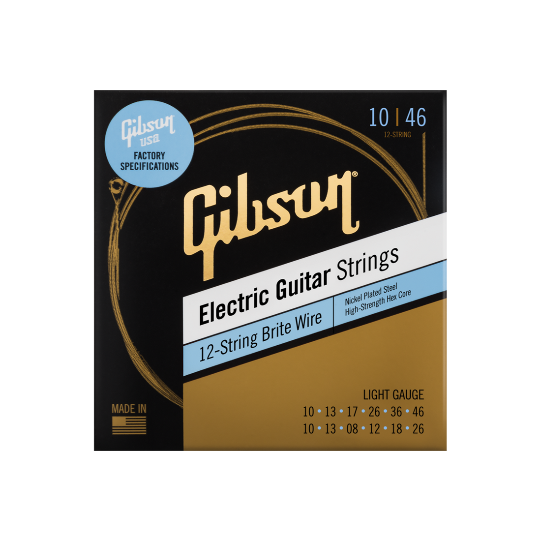 Gibson Brite Wire Electric Guitar Strings, 12-String(SEG-700UL)