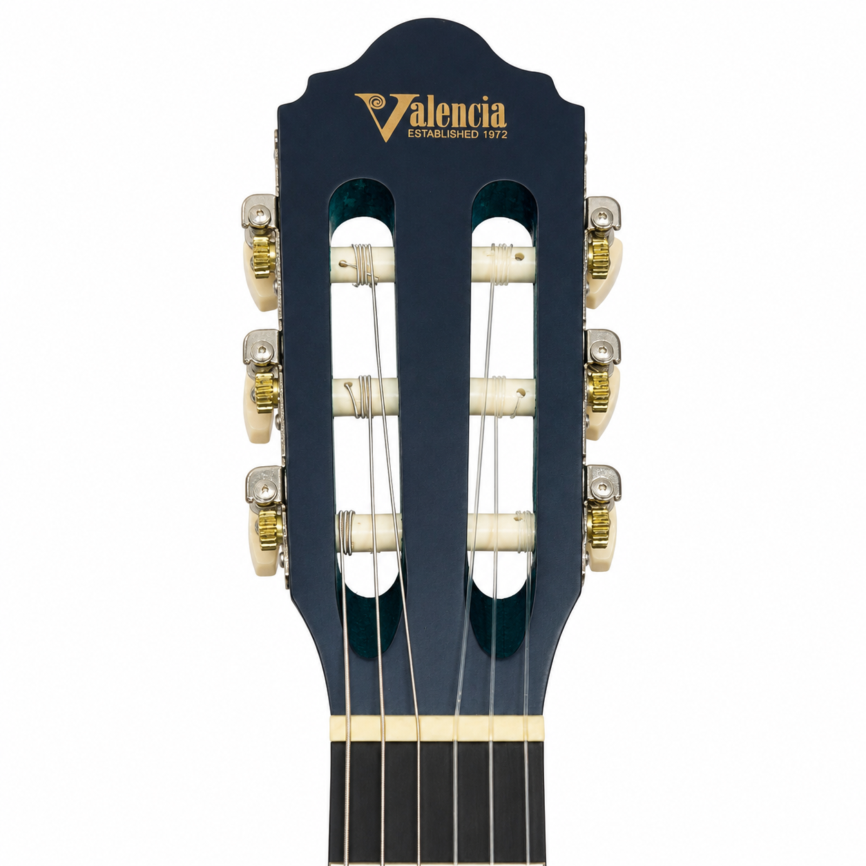 Valencia VC203TBU 3/4 Sized Classical Guitar, Transparent Blue