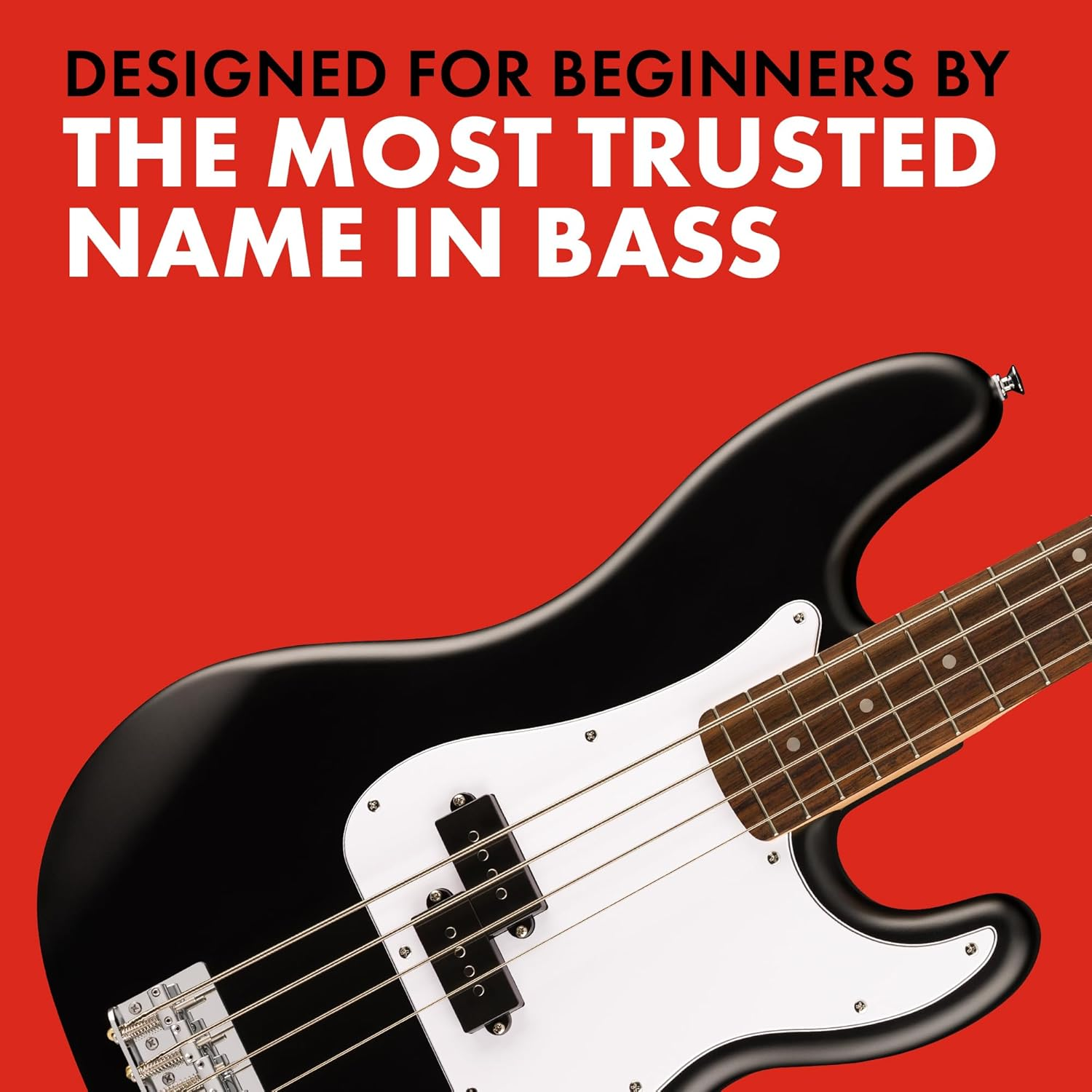 Fender Debut Precision Bass, Laurel Fingerboard, White Pickguard, Black