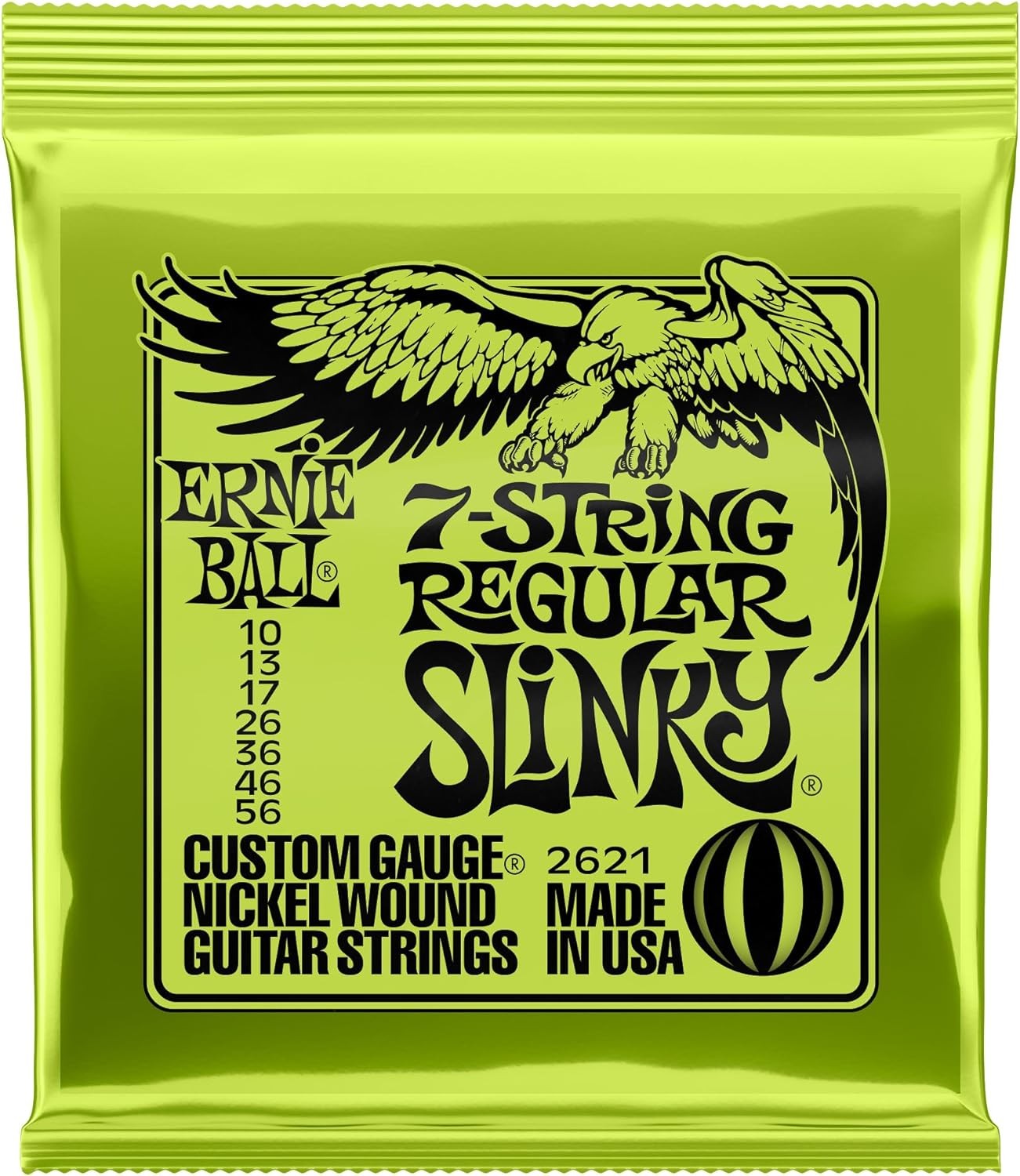 Ernie Ball 2621 7-String Nickel Electric Guitar Strings 10-56