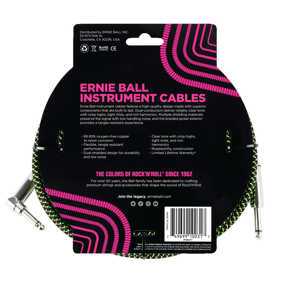 ERNIE BALL 6077 Alət üçün kabel (3,05 metr)