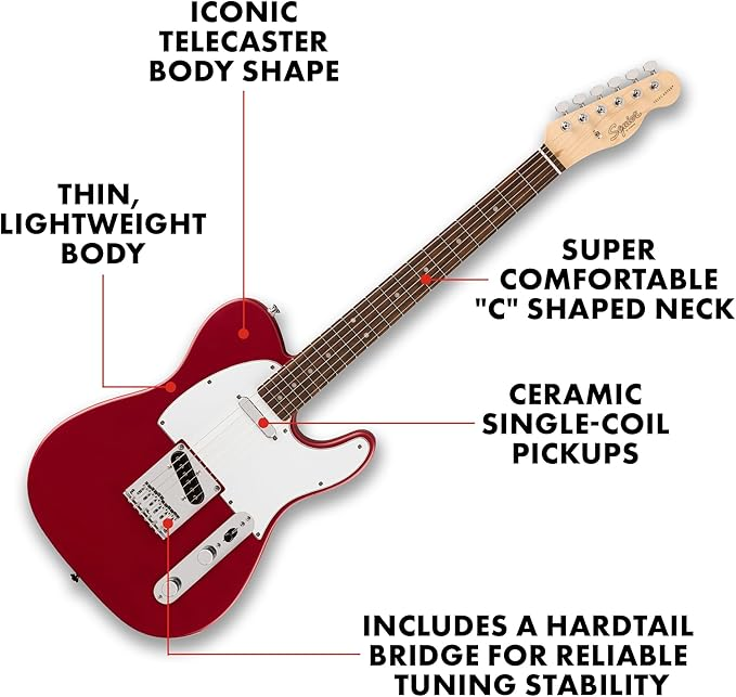 Fender SQUIER DEBUT Tele, Laurel Fingerb, White Pickguard,DAKOTA RED