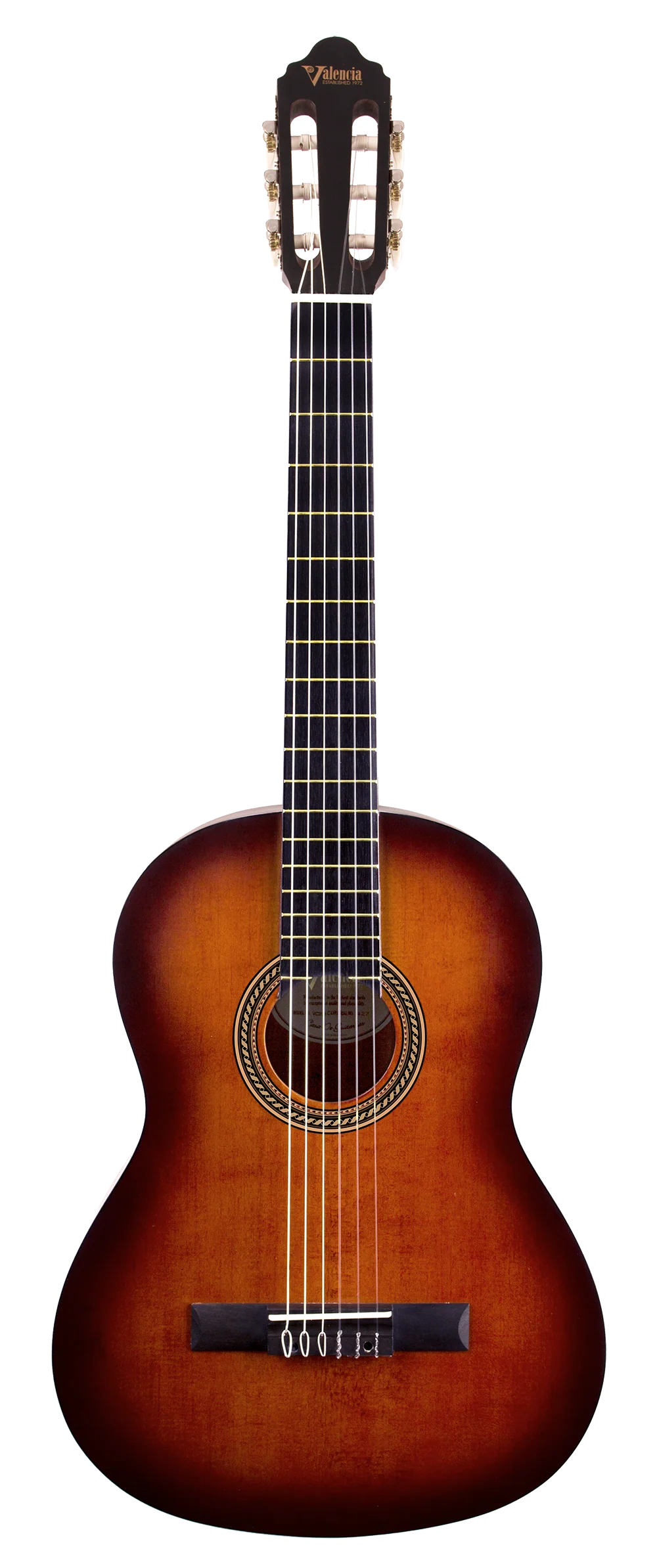 Valencia VC204CSB Classical Guitar, Classic Sunburst