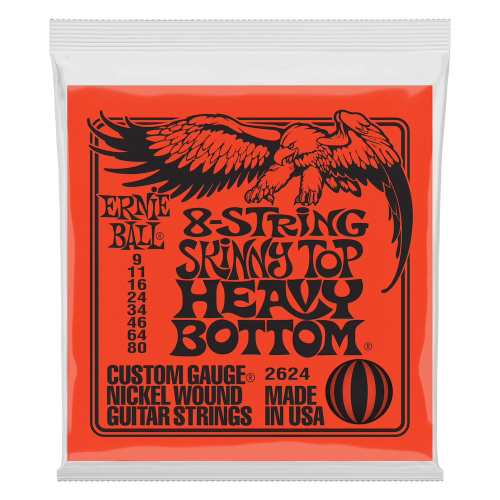 Ernie Ball 2624 8-String Nickel Electric Guitar Strings, 9-80