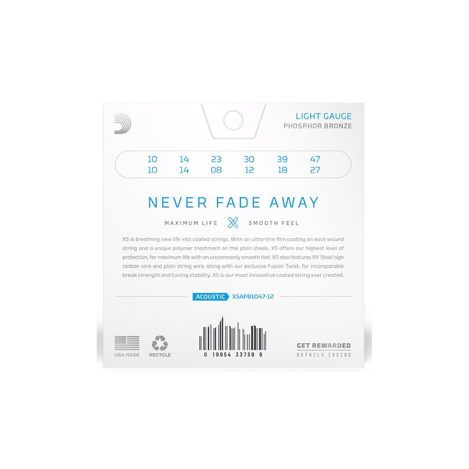 Daddario XSAPB1047 Extra Light XS Acoustic