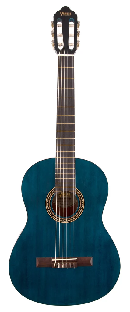 Valencia VC204TBU classical guitar, trans. Blue