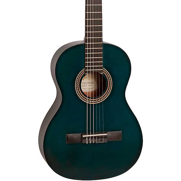 Valencia VC203TBU 3/4 Sized Classical Guitar, Transparent Blue
