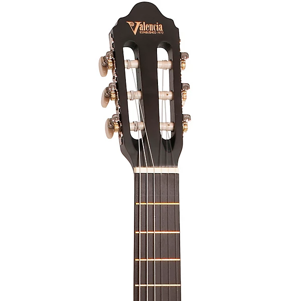 Valencia VC203TBU 3/4 Sized Classical Guitar, Transparent Blue