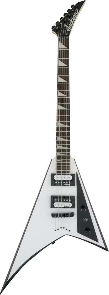 Jackson JS Series Rhoa JS32T Amarath Fing, White with Black Bevels